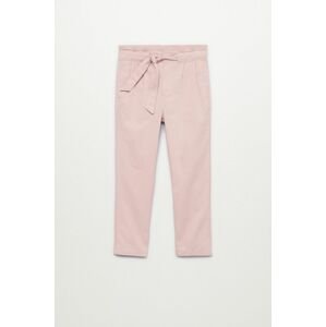 Dětské kalhoty Mango Kids Chin1 růžová barva, hladké