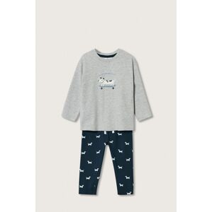 Dětské pyžamo Mango Kids Dog šedá barva