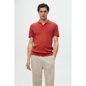 Polo tričko Mango Man Lino červená barva