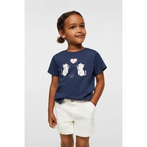 Dětské bavlněné tričko Mango Kids Animals tmavomodrá barva
