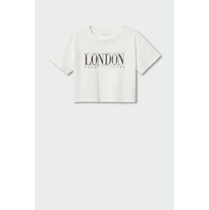 Dětské bavlněné tričko Mango Kids London bílá barva