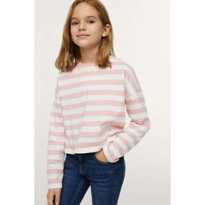 Dětská bavlněná košile s dlouhým rukávem Mango Kids růžová barva