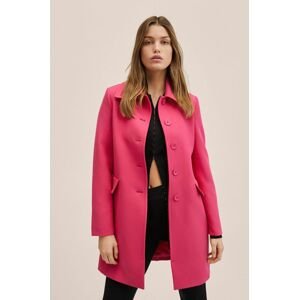 Kabát Mango Persa dámský, růžová barva, přechodný