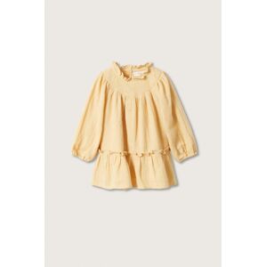 Dívčí šaty Mango Kids žlutá barva, mini, áčková