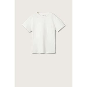 Bavlněné tričko Mango Kids Basic2 bílá barva, hladký