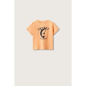 Dětské bavlněné tričko Mango Kids Playa oranžová barva, s potiskem