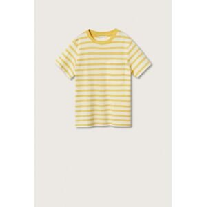Dětské bavlněné tričko Mango Kids Bande2 žlutá barva