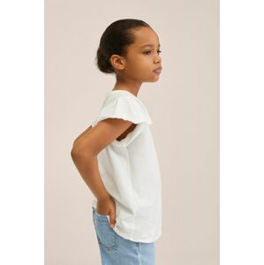 Dětské bavlněné tričko Mango Kids Soft bílá barva