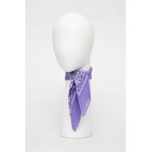 Bavlněný šátek Medicine dámský, fialová barva, vzorovaný
